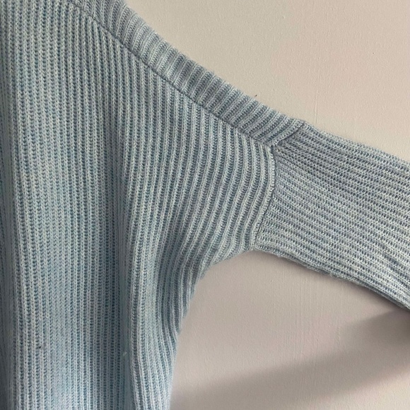 BABY BLUE TALULA LONG SLEEVE ANGORA CASHMERE CARDIGAN SWEATER COZY CABINCORE - Picture 7 of 7